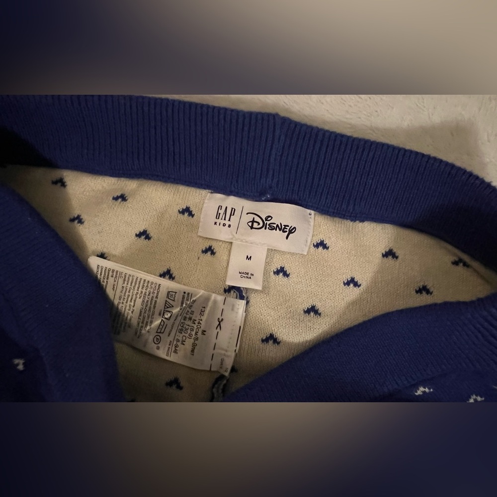 EUC - GAP Kids Disney Big Girls Mickey/Minnie Sweater&Leggings (Blue/White) - M - Picture 4 of 6